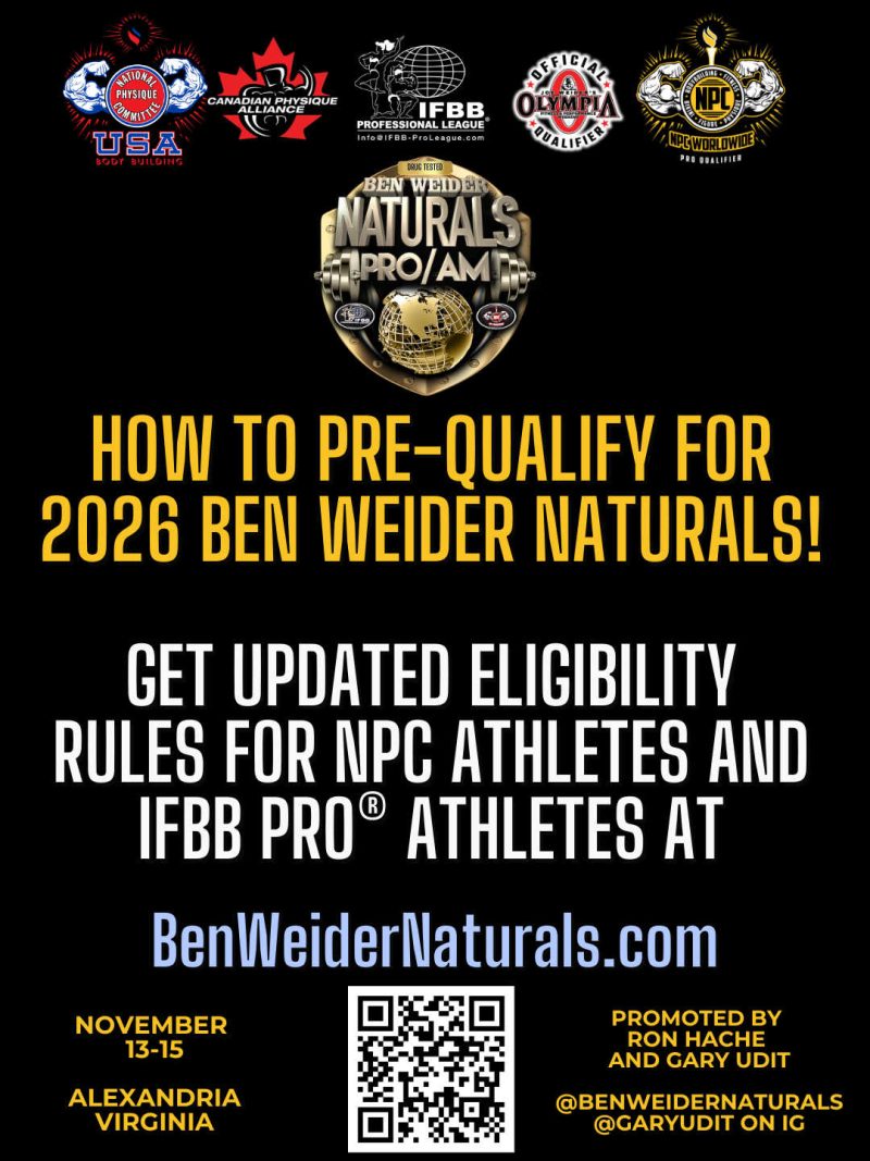 2026 Ben Weider Naturals Pro Qualification Rules - IFBB Pro
